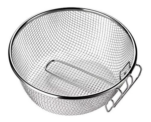 Imagen 2 de 2 de Canasto Freidor Redondo Mango Plegable Acero Inox 22 Cm