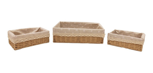 Canastos De Rattan Decorados Set X 3 Unid M3 - Sheshu Home