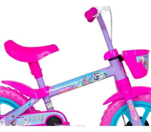 Bicicleta Infantil Menina Roda Treinamento Aro 12 Vicky Lr