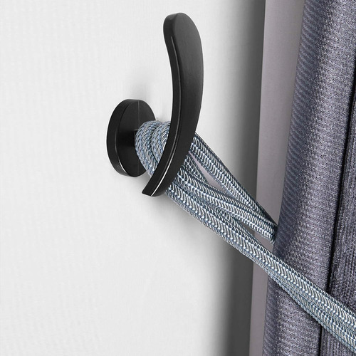 Cortinas Para Accesorios De Cortinas 2pz Negro Con Tornillos Negro