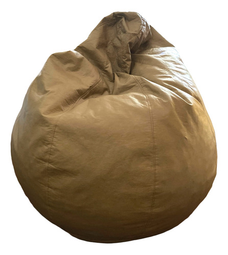 Puff Pera 80cm Diámetro Eco Cuero Beige