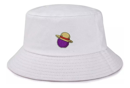 Bucket Hat One Piece Sombrero Paja Fruta Goma Goma Bordado