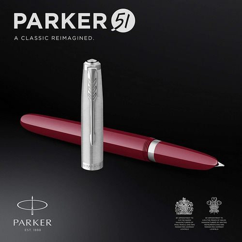 Pluma Estilografica Parker 51 | Barril Color Burdeos Con ...