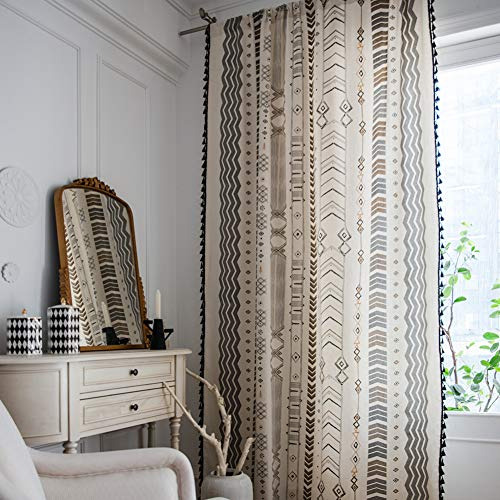 Cortinas Boho Colorbird 2 Paneles De 84 Pulgadas Cortina Geo