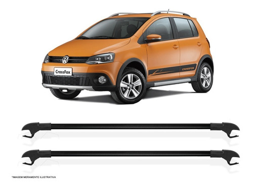 Travessa Teto Cross Fox Crossfox Vw Rack Slim Preto E Prata