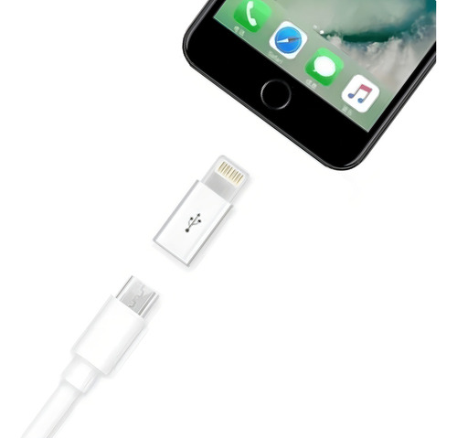 Adaptador Ios Lightning Conversor Para Micro Usb V8 Otg Cor Preto