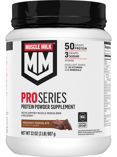 Muscle Milk Pro Series Suplemento De Protena En Polvo, Choco