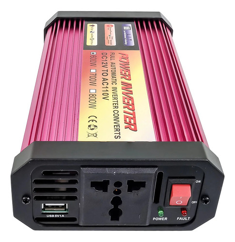 Inversor De Voltaje De 600w Para Auto Usb El-inv600w