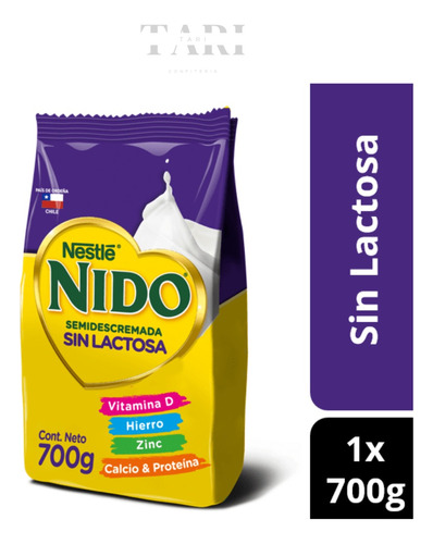 Leche En Polvo Nido® Semidescremada Sin Lactosa Bolsa 700g