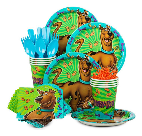 Scooby Doo - Kit De Fiesta De Cumpleanos Para 8 Platos, Serv