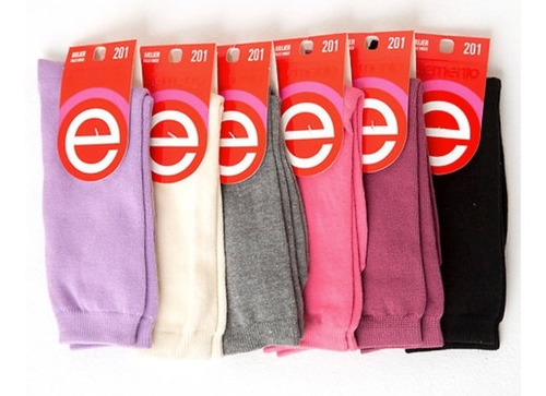 Pack X 12 Pares Medias Elemento Mujer Lisas Media Caña
