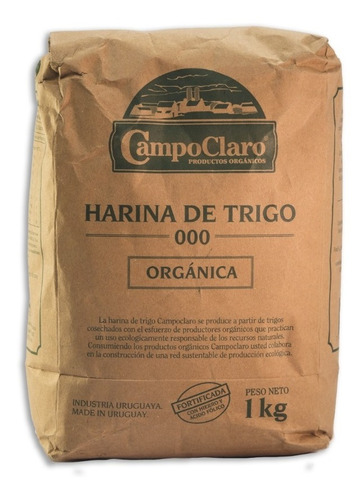 Harina De Trigo Organica Campo Claro 1kg 