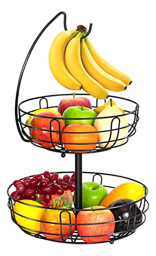 Bextsrack 2 Tier Fruit Basket Bowl Con Colgante De L7gxc