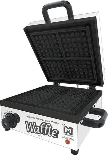 Máquina De Waffles Profissional Gw-4 127v Teflon - Inovamaq