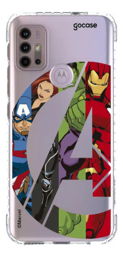 Capa Gocase Marvel Vingadores Para Motorola G10 Xt2127 Cor Transparente Vingadores Logo Hq