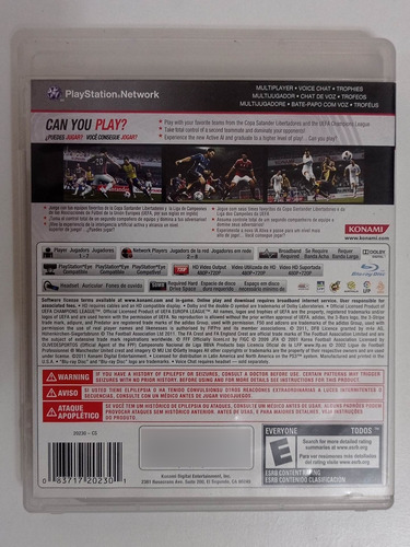 Juego Ps3 Playstation3 Pes2012 Pro Evolution Soccer (Usado)
