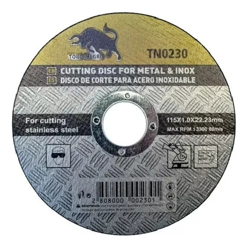 Disco De Corte 4.1/2x1mm 10 Unds Toro Negro/ferrepernos 