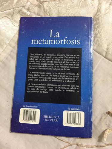 La Metamorfosis Autor Franz Kafka Editorial Emu (Usado)