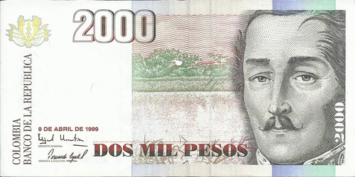 Colombia 2000 Pesos 9 Abril 1999