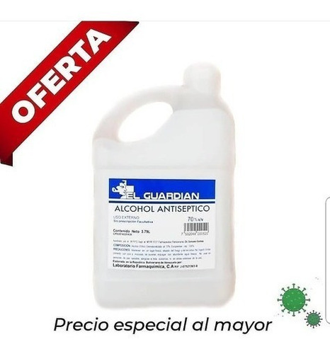 Imagen 1 de 1 de Alcohol Antiseptico Al 70% Galon 3.79