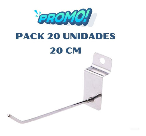 Gancho Pinchos Exhibidor Panel Ranurado Pack 20 Cm 20 Uds