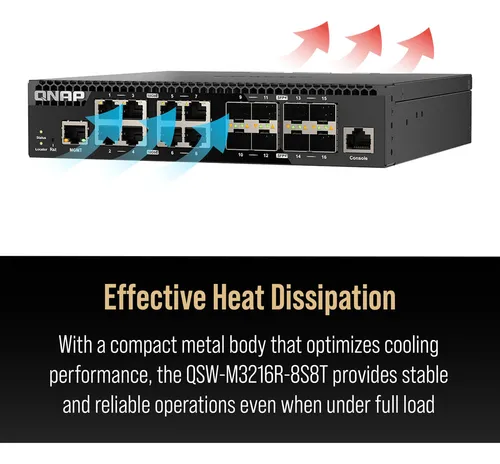 Conmutador Qnap 10 Gbe 16 Puertos Gestión Web Rack