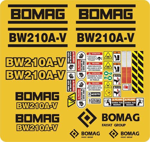 Calcomanías Para Bomag Bw210a-v 