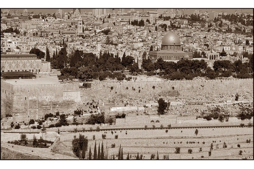 Jerusalém Poster 60x100cm Muro Das Lamentações Decor - Sépia