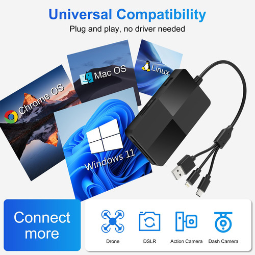 Adaptador Lector Memory Stick Pro Duo 8 En 1 Sd/tf/ms/cf/xd