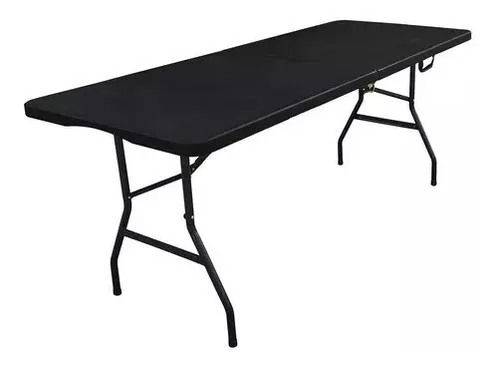 SKYLANTERN® Mesa plegable de 180 cm rectangular negra – Mesa de