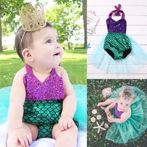 Fantasia Pequena Sereia Body Bebê - Ariel Baby Roupa