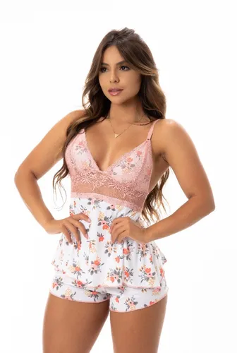 Kit Com 20 Baby Doll Short Sensual Camisete Com Renda
