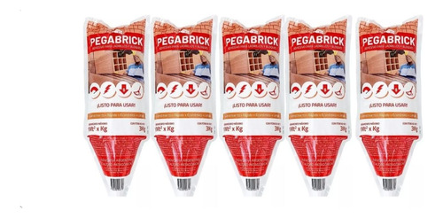 Pegabrick X 5 Unidades Adhesivo Para Ladrillos Y Bloques Blanco