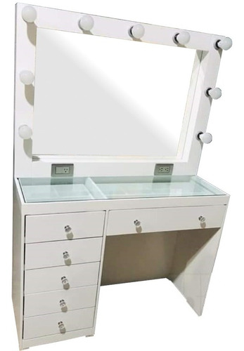 Tocador Vanity Camerino Con Focos Hollywood Peinador