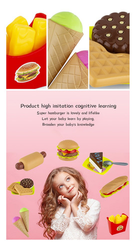 Kids Toys Burger, Juego De 16 Unidades, Juguete De Simulació