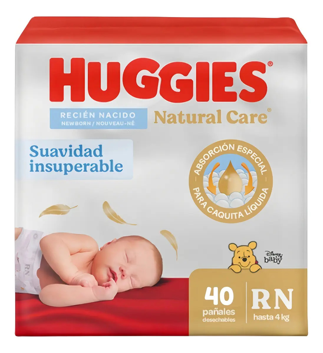 Pañales Huggies Natural Care Recien Nacido 40 Unidades Tamaño Recién nacido (RN)