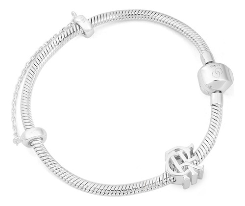 Berloque Flamengo Crf Em Prata 925 + Pulseira