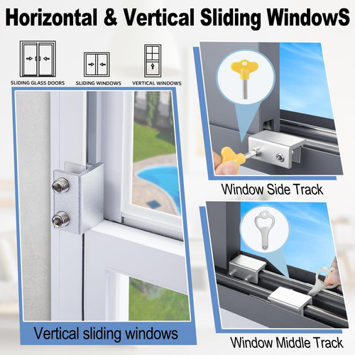 Cerraduras Corredizas Crodoer Para Ventanas Horizontales (10