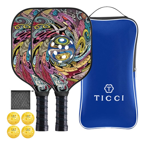 Ticci Set De Pickleball Con Palas De Grafito Y Accesorios