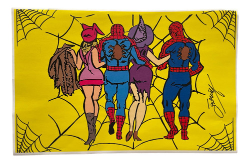 Poster Spiderman Hombre Araña Autografiado X Jose Luis Duran (Usado)