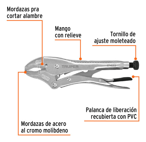 Pinza De Presión 10p Mordaza Curva Truper