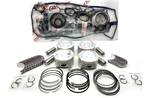 Imagem 1 de 2 de Kit Pistão Anéis Bronzinas Juntas Gas 1.8 16v 1zz 02 Corolla