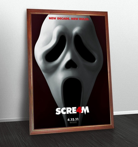 Pelicula Scream 4 Poster En Cuadro Decorativo