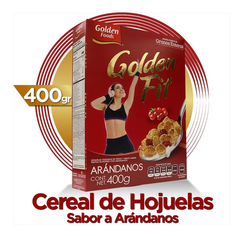 Cereal De Hojuelas Golden Foods Sabor Arándanos Caja De 400g