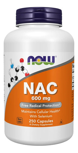 Nac De 600 Mg 250 Cápsulas Now