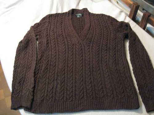 Sweater; Cuello En V Lauren De Ralph Lauren Talla L Color 