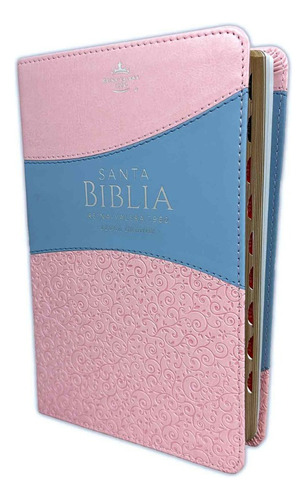 Biblia Rv60 Para Mujer Rosa Floral/celeste Índice Sp, De Rvr 1960. Editorial Abba, Tapa Blanda En Español, 2022