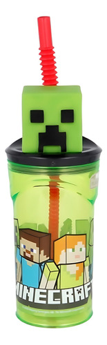 Vaso Alto Tapa Sorbito Forma Minecraft Mickey Star Wars 