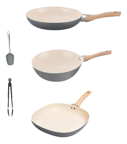 Set Hudson Antiadherente Sarten 26cm, Bifera 26cm, Wok 28cm.