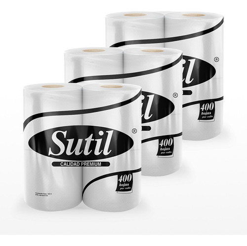 Imagen 1 de 1 de Papel Higiénico Sutil® Calidad Premium - 3 Paquetes